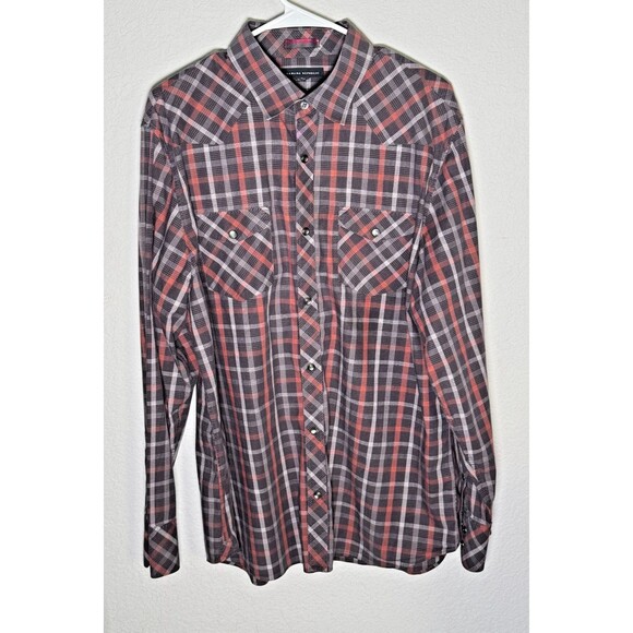 Banana Republic Mens Western Shirt Pearl Snaps Size Missing See Measurements - Picture 1 of 4
